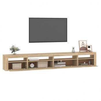 TV-Schrank mit LED-Leuchten Sonoma-Eiche 270x35x40 cm