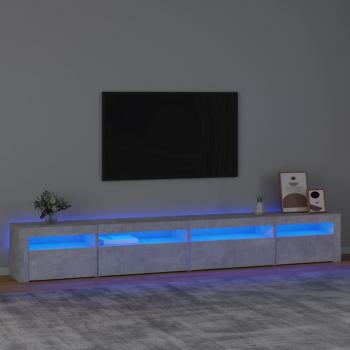 ARDEBO.de - TV-Schrank mit LED-Leuchten Betongrau 270x35x40 cm