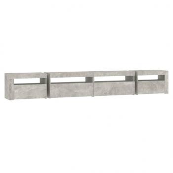 TV-Schrank mit LED-Leuchten Betongrau 270x35x40 cm