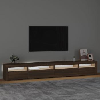 TV-Schrank mit LED-Leuchten Braun Eichen-Optik 270x35x40 cm