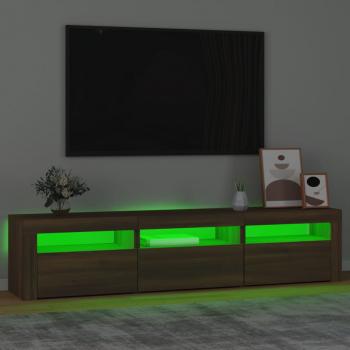 TV-Schrank mit LED-Leuchten Braun Eichen-Optik 180x35x40 cm