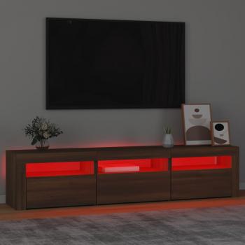 TV-Schrank mit LED-Leuchten Braun Eichen-Optik 180x35x40 cm