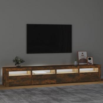 TV-Schrank mit LED-Leuchten Räuchereiche 240x35x40 cm