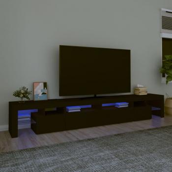 ARDEBO.de - TV-Schrank mit LED-Leuchten Schwarz 260x36,5x40 cm