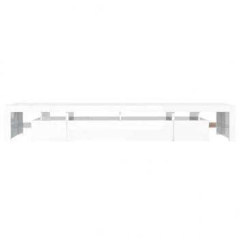 TV-Schrank mit LED-Leuchten Hochglanz-Weiß 260x36,5x40 cm