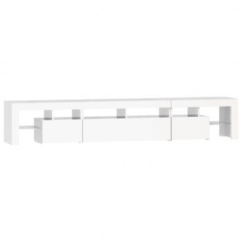 TV-Schrank mit LED-Leuchten Hochglanz-Weiß 230x36,5x40 cm