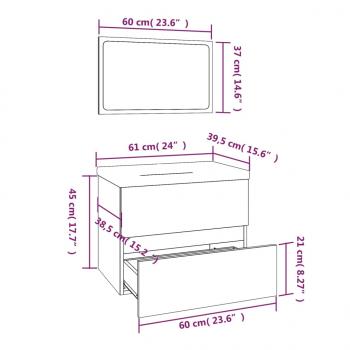 Badmöbel-Set Räuchereiche Holzwerkstoff