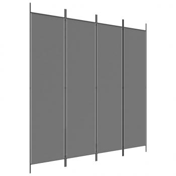 4-tlg. Paravent Anthrazit 200x200 cm Stoff