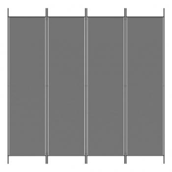 4-tlg. Paravent Anthrazit 200x200 cm Stoff