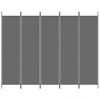 5-tlg. Paravent Anthrazit 250x200 cm Stoff