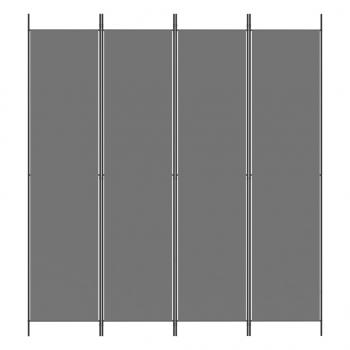  4-tlg. Paravent Anthrazit 200x220 cm Stoff