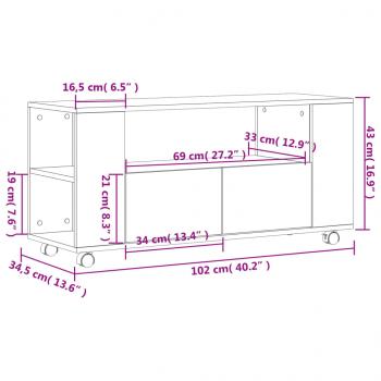 TV-Schrank Weiß 102x34,5x43 cm Holzwerkstoff