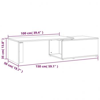 Couchtisch Grau Sonoma 150x50x35 cm Holzwerkstoff