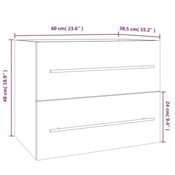 Waschbeckenschrank Räuchereiche 60x38,5x48 cm Holzwerkstoff