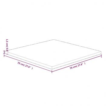 Tischplatte Quadratisch 70x70x1,5 cm Eichenholz Unbehandelt