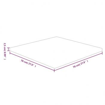Tischplatte Quadratisch 70x70x2,5 cm Eichenholz Unbehandelt