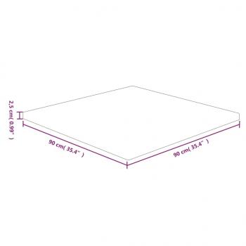 Tischplatte Quadratisch 90x90x2,5 cm Eichenholz Unbehandelt