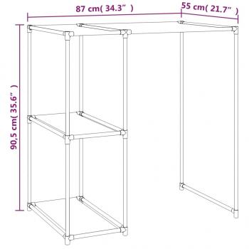 Waschmaschinenregal Schwarz 87x55x90,5 cm Eisen