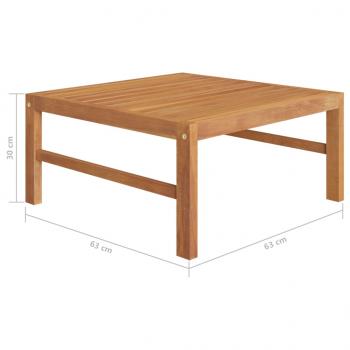 4-tlg. Garten-Lounge-Set mit Creme Kissen Massivholz Teak