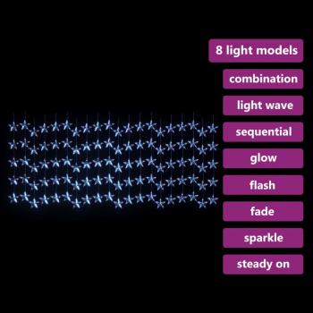 LED Sternenvorhang Lichterkette 500 LED Blau 8 Funktionen