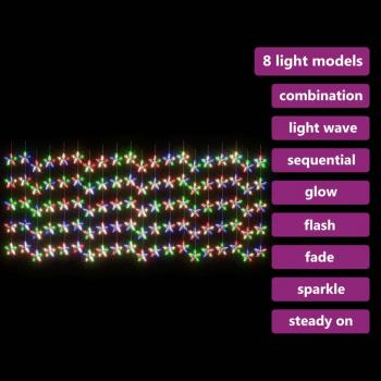 LED Sternenvorhang Lichterkette 500 LED Bunt 8 Funktionen