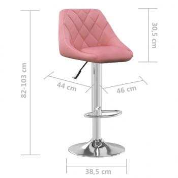 Barhocker 2 Stk. Rosa Samt