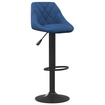 Barhocker 2 Stk. Blau Samt