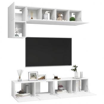 5-tlg. TV-Schrank-Set Weiß Holzwerkstoff