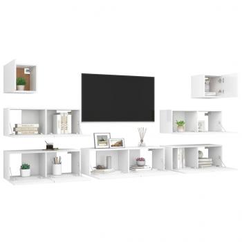 7-tlg. TV-Schrank-Set Weiß Holzwerkstoff