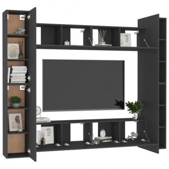 8-tlg. TV-Schrank-Set Schwarz Holzwerkstoff