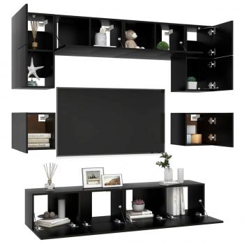 8-tlg. TV-Schrank-Set Schwarz Holzwerkstoff