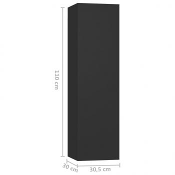 5-tlg. TV-Schrank-Set Schwarz Holzwerkstoff