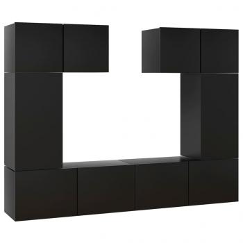 6-tlg. TV-Schrank-Set Schwarz Holzwerkstoff