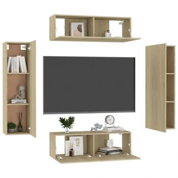 4-tlg. TV-Schrank-Set Sonoma-Eiche Holzwerkstoff