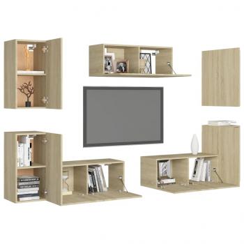 7-tlg. TV-Schrank-Set Sonoma-Eiche Holzwerkstoff