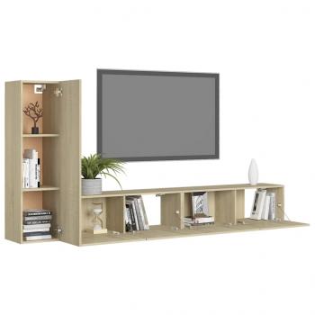 3-tlg. TV-Schrank-Set Sonoma-Eiche Holzwerkstoff