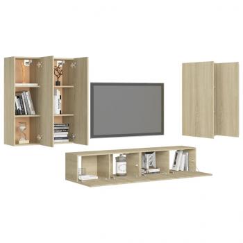 6-tlg. TV-Schrank-Set Sonoma-Eiche Holzwerkstoff