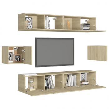 6-tlg. TV-Schrank-Set Sonoma-Eiche Holzwerkstoff