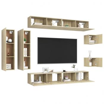 8-tlg. TV-Schrank-Set Sonoma-Eiche Holzwerkstoff