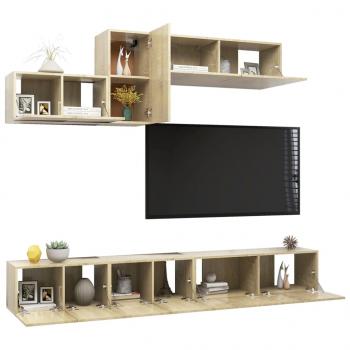 6-tlg. TV-Schrank-Set Sonoma-Eiche Holzwerkstoff