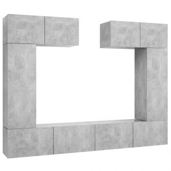 6-tlg. TV-Schrank-Set Betongrau Holzwerkstoff