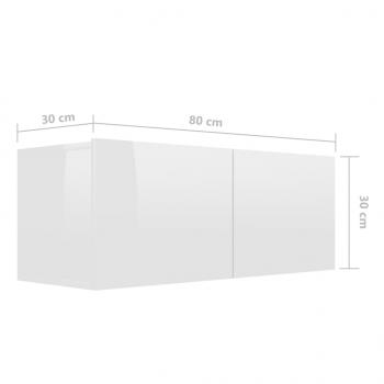 6-tlg. TV-Schrank-Set Hochglanz-Weiß Holzwerkstoff