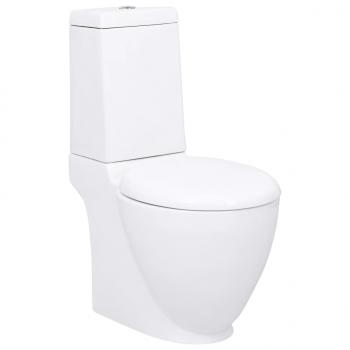 ARDEBO.de - WC Keramik-Toilette Badezimmer Rund Senkrechter Abgang Weiß