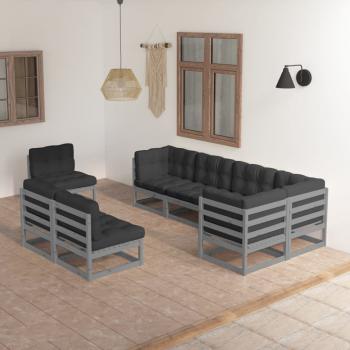 ARDEBO.de - 8-tlg. Garten-Lounge-Set mit Kissen Massivholz Kiefer