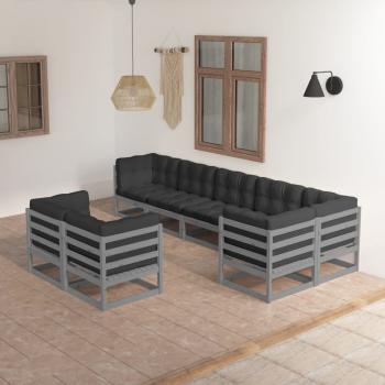 ARDEBO.de - 8-tlg. Garten-Lounge-Set mit Kissen Massivholz Kiefer