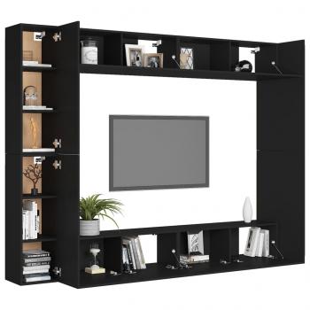 8-tlg. TV-Schrank-Set Schwarz Holzwerkstoff