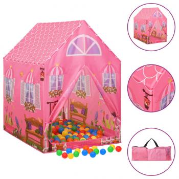 ARDEBO.de - Kinder-Spielzelt mit 250 Bällen Rosa 69x94x104 cm