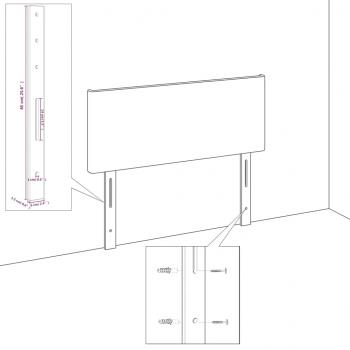 Kopfteile 2 Stk. Hellgrau 90x5x78/88 cm Stoff