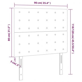 Kopfteile 2 Stk. Hellgrau 90x5x78/88 cm Stoff