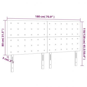 Kopfteile 4 Stk. Hellgrau 90x5x78/88 cm Stoff